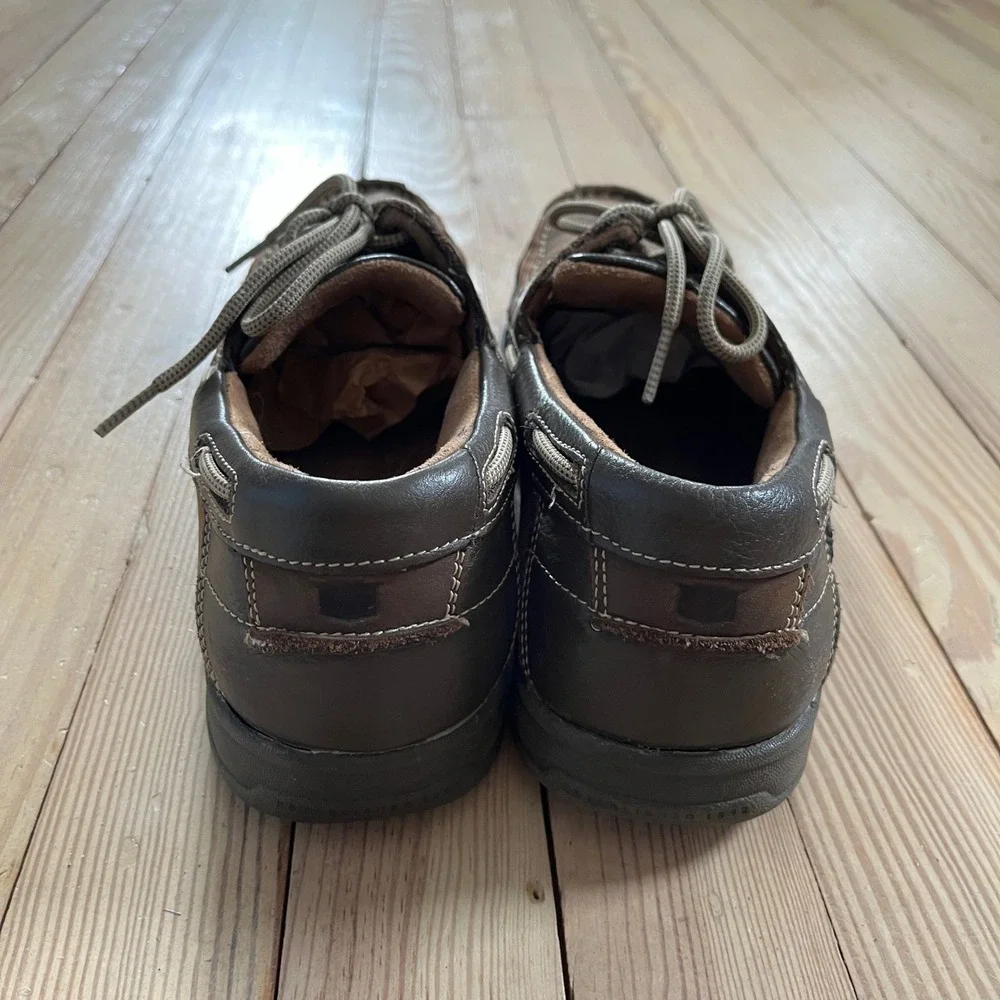 Florsheim Mens Brown Leather Boat Shoe Lace Up Moc Toe Loafers Size 10.5 comfort